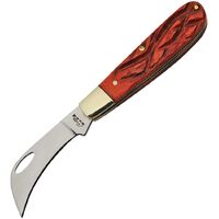 Rite Edge Traditonal Folding Pruner Pocket Knife w/ Red Jigged Bone Handle CN211497RD