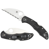 Spyderco Delica 4 Flat Ground Wharncliffe Black Handle