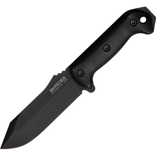 KA-BAR Becker Crewman 10" Fixed Blade Knife | All Black, 1095 cro-van Steel, BK10