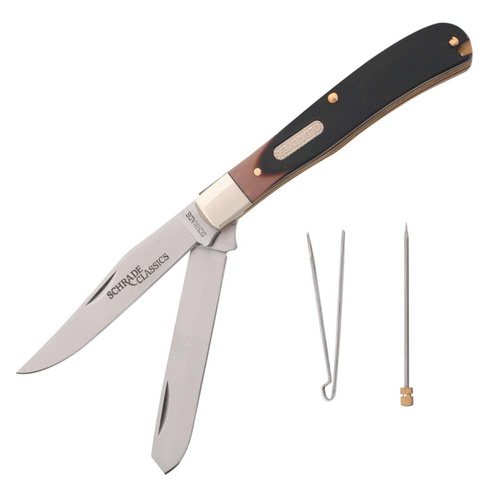 Schrade Old Timer Bearhead Trapper Folding Pocket Knife | 7Cr17HC Stainless Steel, SCH96OT