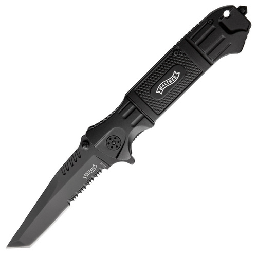 Walther BTTK Black Tactical Tanto Folding Knife | Partially Serrated, 440 Stainless Steel, WAL50716
