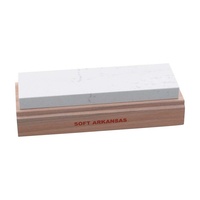 Marbles Soft Arkansas Whetstone Blade & Knife Sharpening Stone | With Wood Base