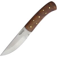 American Hunter Patch Knife Full Tang Hunting Knife w/ Leather Sheath | Rosewood Handle AH018