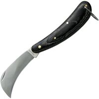 Baladeo Billhook Electricians Slipjoint Folding Pocket Knife | Black Pakkawood Handle BALECO080