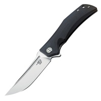 Bestech Scimitar Folder Knife | Black, D2 Steel, Pocket Clip, BG05A1