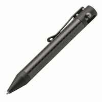 Boker .50 Cal Tactical Pen | Black, Carbon Fiber Body, Titanium Coated End Caps, BOP09BO078