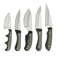 Rite Edge 5 Piece Fixed Blade Knife Set | Full Tang, Satin Finish, CN211229