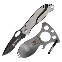 CRKT Pazoda 6.5" Framelock Folding Knife & Eat'n Tool Combo | 8Cr14MoV Steel, CR6490EC