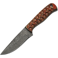 Damascus Twisted Wood Hunter Full Tang Knife DM1292