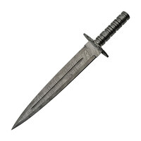Damascus Double Edge Short Sword | 17.5" Overall One Piece Damascus Construction DM5023