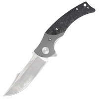 Kubey Premier Folding Knife (Damascus / Titanium / Carbon Fiber)