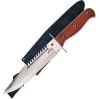 Frost Cutlery Pioneer Bowie | Full Tang Clip Point Blade w/ Sawback F18306PW