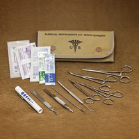 First Aid Field Surgical Instruments Kit | 10 Items, Canvas Pouch, FA80122TAN