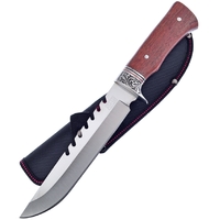 Frost Cutlery Sharps Full Tang Bowie Knife | Pakkawood Handle Black Nylon Sheath FSHP155PW