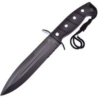 Frost Cutlery Night Mission Bowie | Tactical Combat Knife w/ Nylon Sheath FTX1456BLK