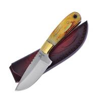 Frost Cutlery Torched Bone Handle Hunting Knife | Full Tang Stainless Blade