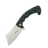 Hibben Folding Cleaver Linerlock Pocket Knife | Black Canvas Micarta Handle GH5109
