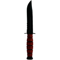 KA-BAR USMC Short Fighting Knife 5.25" Combo Blade with Leather Sheath KA1252