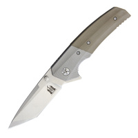 Komoran Linerlock 020 Tan Folding Knife | G10 Handle, Tanto, KO020