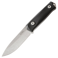 LionSteel B41 Bushcraft Fixed Blade Knife (Black G10)