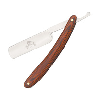 Master USA Gentleman Wood Handled Razor | 6" Overall, 440 Stainless Steel Blade, M3215