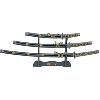 Three Piece Shogun Samurai Sword Set w/ Display Stand M3279