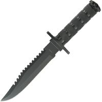 Avenger Retro Style Survival Knife Black | Hollow Handle w/ Survival Kit M3543