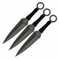 Tactical Three Piece Kunai Throwing Knife Set | 9" Overall, Double Edged, MI175