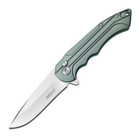 MTech Arc Button Lock Flipper Folding Knife | 3.25" Blade, Satin Finish, MT1022GY