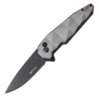 MTech 1119 Button Lock Grey Folding Knife | 3Cr13 Stainless Steel, Aluminium Handle, MT1119GY