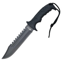 MTech 2057 Black Fixed Blade Knife | 11.5" Overall, 440 Stainless Steel, Sawback, MT2057BK