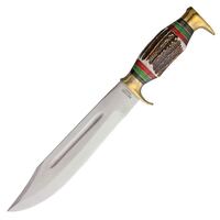 Rough Rider Stag Bone Bowie Fixed Blade Knife