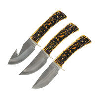 Uncle Henry Elk Fixed Blade 3 Piece Hunting Knife Set SCHP1157965