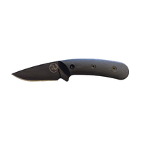 Tassie Tiger Knives Australian Made Fixed Blade Drop Point Knife | Full Tang D2 Tool Steel Blade Black G10 Handle