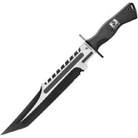 United Cutlery USMC Operation Mako Tactical Sawback Combat Knife w/ Black Nylon Belt Sheath UC3372