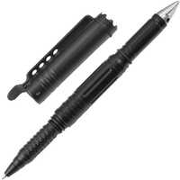 Uzi Black Crown Bezel TP20 Tactical Pen | 6" Overall, Glass Breaker, Black Titanium Coated, UZITP20BK