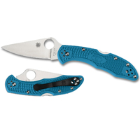 Spyderco Delica 4 Lightweight Blue Flat Ground-Plain Blade