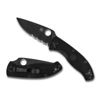 Spyderco Tenacious Black Handle Combo Black Blade