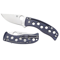 Spyderco PITS Folder Blue Titanium Handle