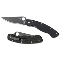 Spyderco Military Model G-10 Black - Black Plain Blade