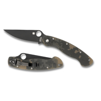 Spyderco Military Model G-10 Camo - Black Plain Blade