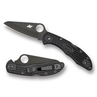 Spyderco Salt 2 Black Blade H1Steel Black Handle- Plain Blade