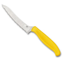 Spyderco Z-Cut Kitchen Knife Yellow Pointed Fully Serrated