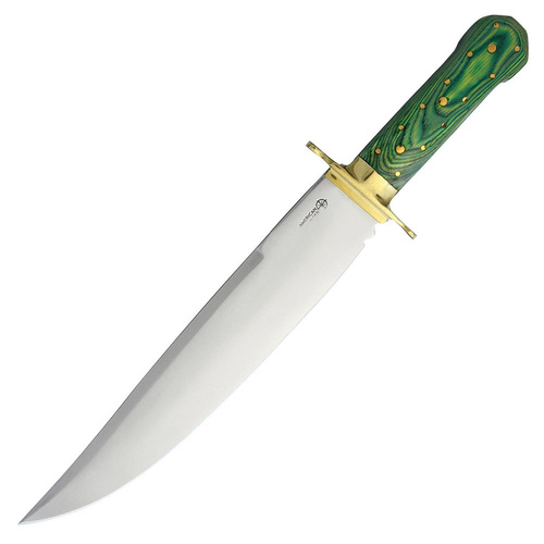 American Hunter 16" Bowie Knife | Full Tang, Green Pakkawood Handle, Leather Sheath, AH012