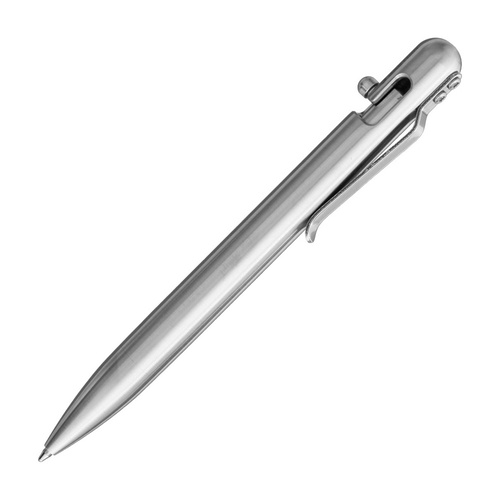 Bastion EDC Bolt Action Tactical Pen | Mirror polished, Stainless Steel, 5.25" Overall, BSTN223