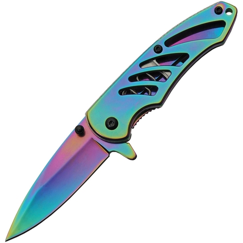 Oil Slick Framelock Folding Pocket Knife | Spectrum Finish CN300523RB