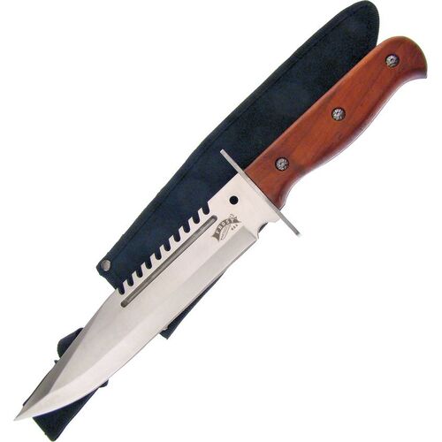 Frost Cutlery Pioneer Bowie | Full Tang Clip Point Blade w/ Sawback F18306PW