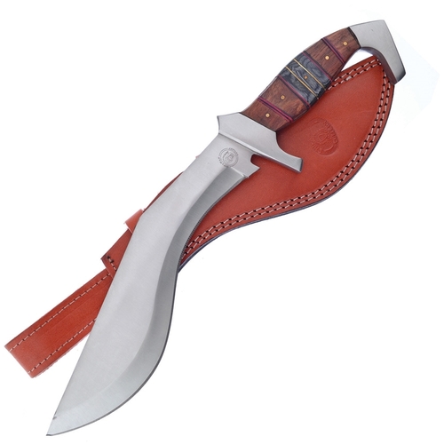 Frost Cutlery Red River Bowie Satin Finish Stainless Blade | Brown Leather Belt Sheath FCW650DW
