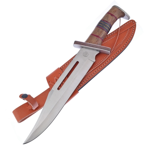Frost Cutlery Grand River Bowie 10" Stainless Blade | Brown Leather Belt Sheath FCW652DW