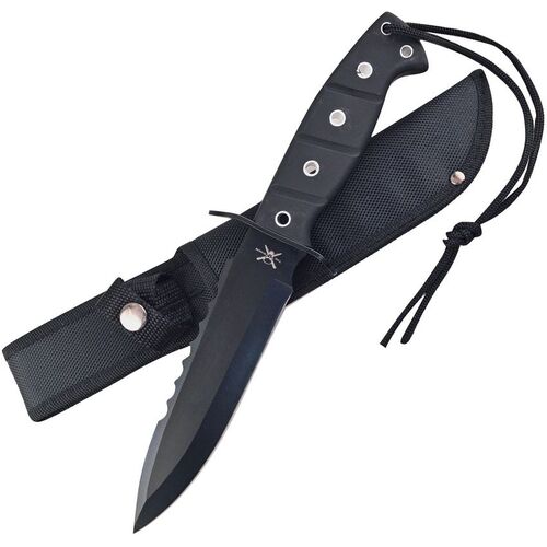 Frost Cutlery Night Raider Bowie | Tactical Combat Knife w/ Nylon Sheath FTX0068BB